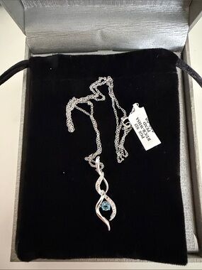 Zales Sterling Silver Blue Topaz Pendant Necklace - Elegant Women's Jewelry